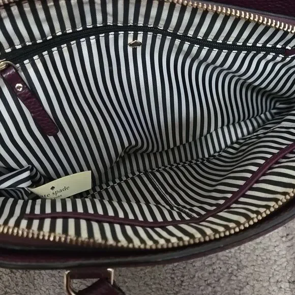 Kate Spade Jackson Street Lottie Plum Burgundy Purple Bag Womens No Strap - Picture 8 of 9